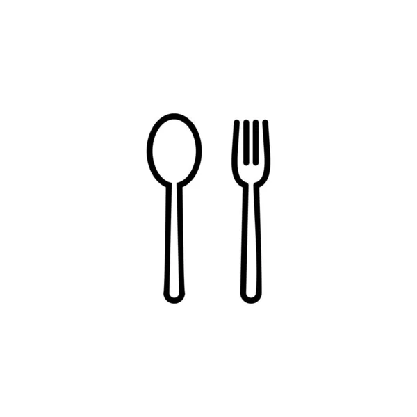 Icône Cuillère Fourchette Signe Symbole Restaurant — Image vectorielle