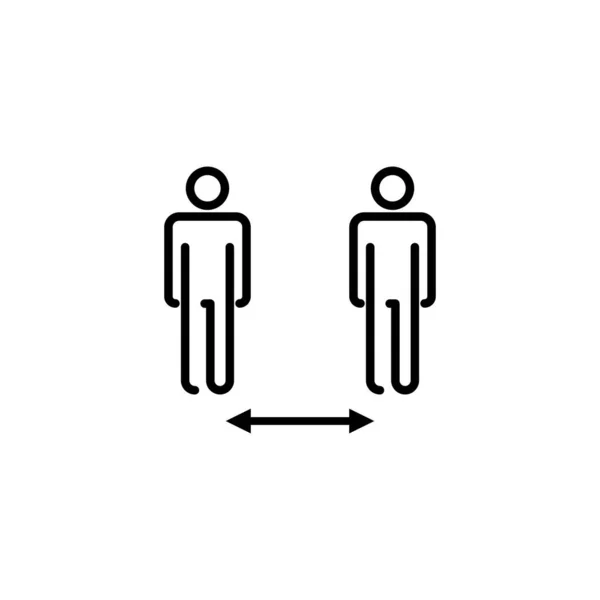 Icona Della Distanza Sociale Segno Simbolo Distanza Sociale Segno Quarantena — Vettoriale Stock