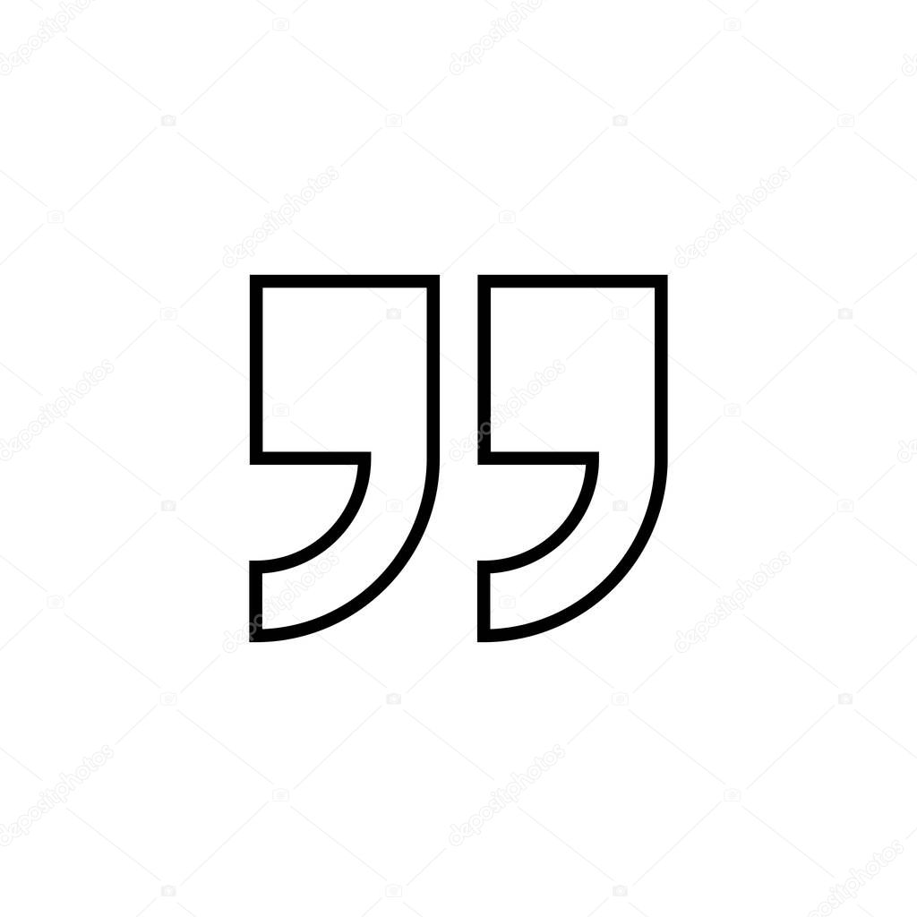 Quote icon. Quotation mark sign and symbol