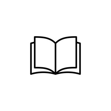Kitap ikonu. Açık kitap işareti ve sembol. Kitap simgesi