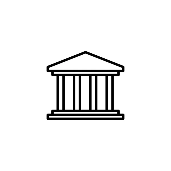 Значок Банка Банковский Знак Символ Музей Университет — стоковый вектор