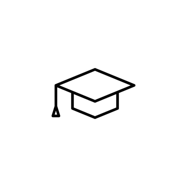 Bildungsikone Graduiertenmütze Zeichen Und Symbol Abschluss Studenten Obergrenze — Stockvektor