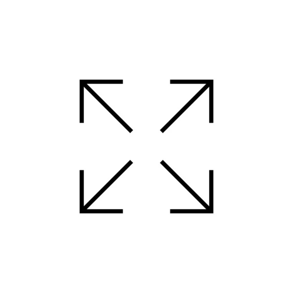 Vollbild Icon Erweitern Sie Auf Vollbild Zeichen Und Symbol Pfeil — Stockvektor