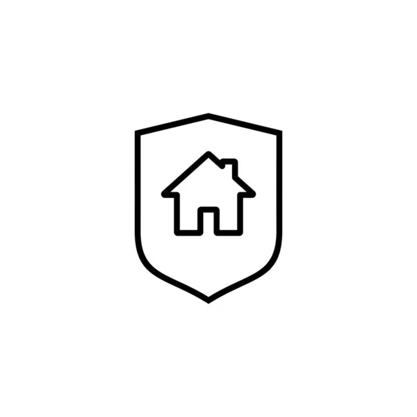 Ikona Ubezpieczenia Domu Znak Symbol Ochrony Domu — Wektor stockowy