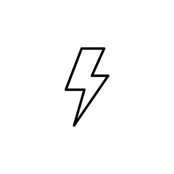 Icono Del Rayo Signo Eléctrico Símbolo Icono Poder Señal Energía — Vector de stock