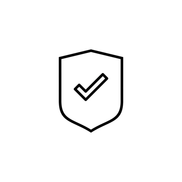 Icono Marca Verificación Escudo Protección Aprueba Signo Icono Seguro — Vector de stock