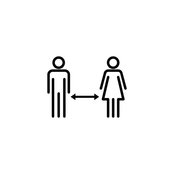 Distance Sociale Signe Symbole Distance Sociale Signe Auto Quarantaine — Image vectorielle