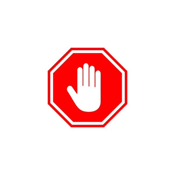 Ikona Stop Zastavit Dopravní Značku Ruční Stopka Symbol Nevstupujte Červené — Stockový vektor