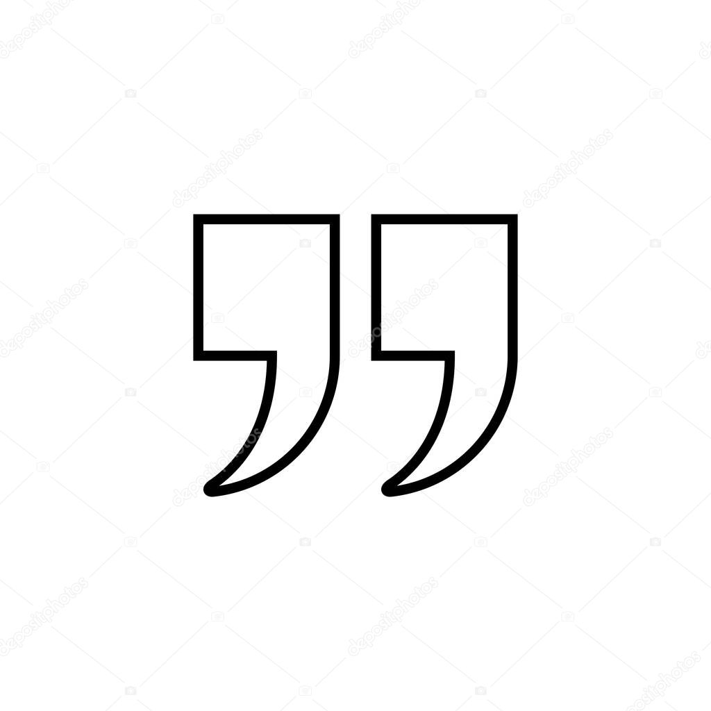 Quote icon. Quotation mark sign and symbol