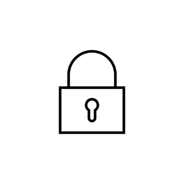 Kilit simgesi. Asma kilit işareti ve sembol. Şifreleme simgesi. Güvenlik sembolü