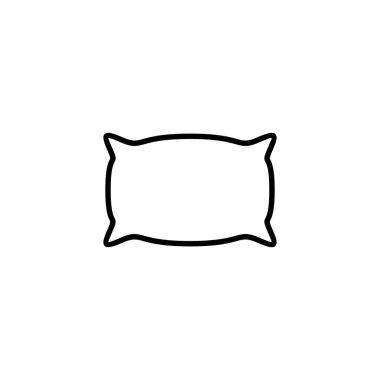 Yastık simgesi. Yastık işareti ve sembol. Rahat yumuşacık yastık.