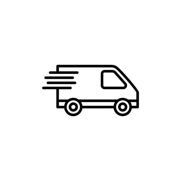 送货卡车图标 送货卡车的标志和符号 运送速递图标 — 图库矢量图片