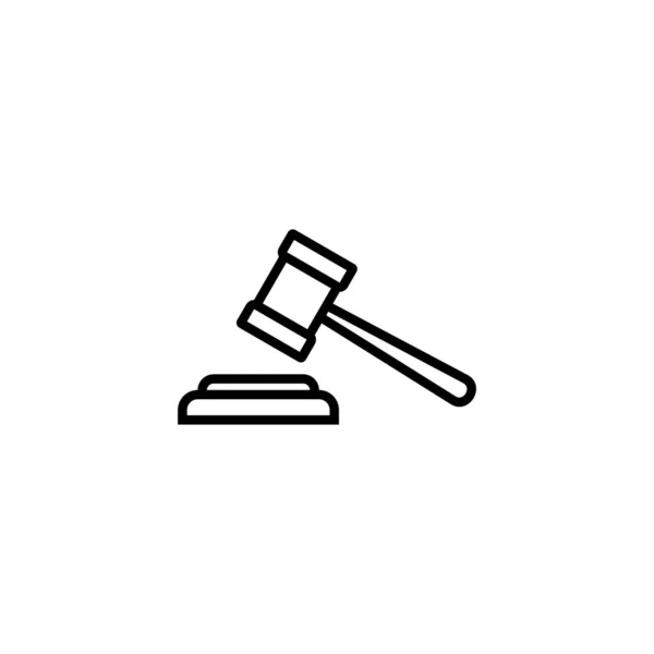 アイコンを渡す ギャベルのサインとシンボルを 法律上のアイコン オークションハンマー — ストックベクタ