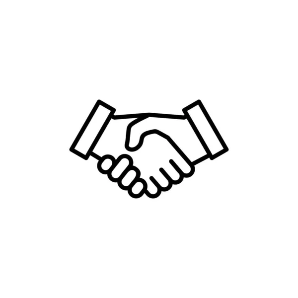 Icono Del Apretón Negocio Apretón Manos Signo Símbolo Acuerdo Contacto — Vector de stock