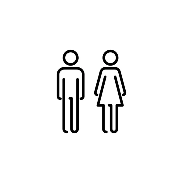 Icono Hombre Mujer Signo Símbolo Masculino Femenino Niñas Niños — Vector de stock