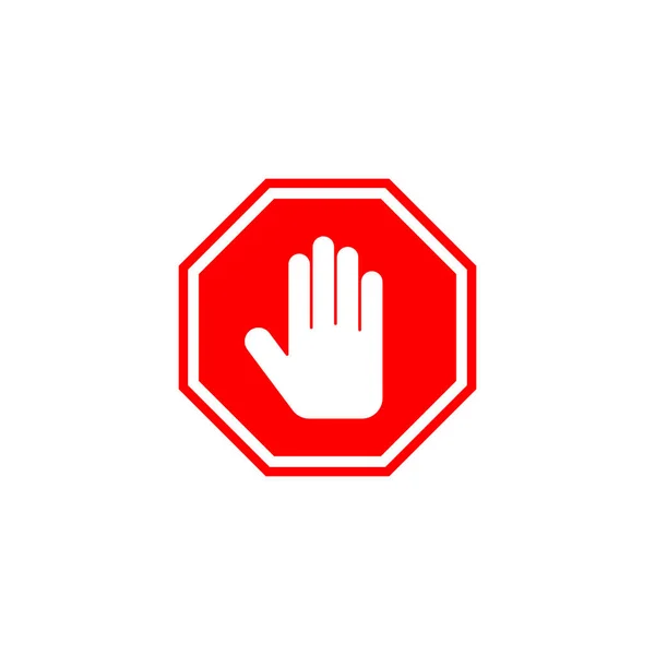 アイコンを止めて 道路標識を止めて 手を止めてサインとシンボルを 手で停止赤の標識を入力しないでください — ストックベクタ