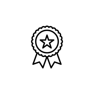 Rozet simgesi. Ödül ikon vektörü. İşaret ve simgelere ulaş