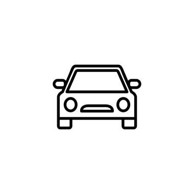 Araba ikonu. Araba işareti ve sembol. küçük sedan