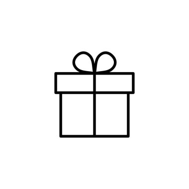 Hediye ikonu. Hediye işareti ve sembol. doğum günü hediyesi