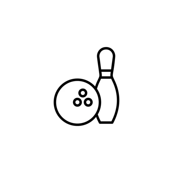 Bowling Symbol Bowlingball Und Anstecknadel Zeichen Und Symbol — Stockvektor
