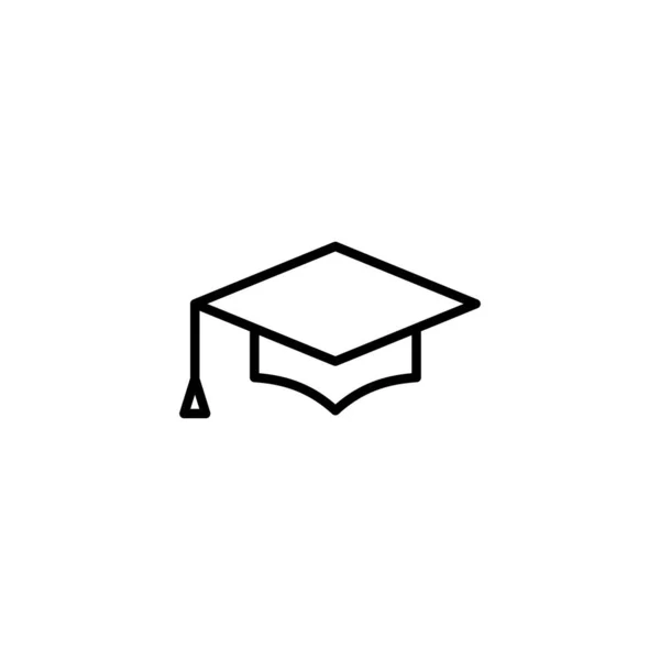 Icône Éducation Plaque Symbole Casquette Graduée Diplômé Étudiants Cap — Image vectorielle