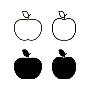 Web ve mobil uygulama için Apple simgesi vektörü. Web tasarımı için elma işareti ve semboller.