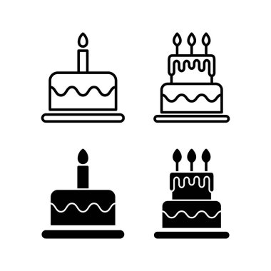 Cake icon vector for web and mobile app. Cake sign and symbol. Birthday cake icon