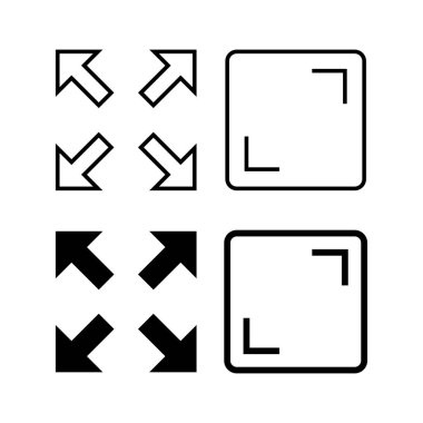 Fullscreen Icon vector for web and mobile app. Expand to full screen sign and symbol. Arrows symbol