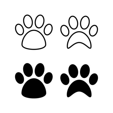 Web ve mobil uygulama için Paw simgesi vektörü. Pençe izi ve sembol. köpek ya da kedi pençesi