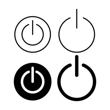 Web ve mobil uygulama için güç simgesi vektörü. Güç Anahtarı işareti ve sembolü. Elektrik gücü.