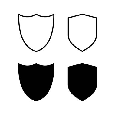 Web ve mobil uygulama için kalkan simgesi vektörü. Koruma ikonu. Güvenlik işareti ve sembol