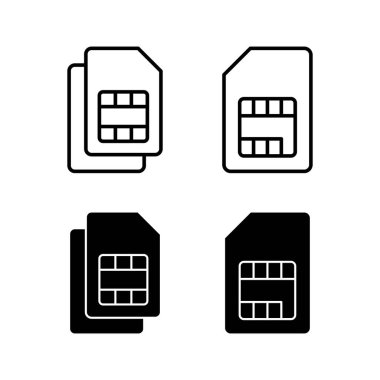 Web ve mobil uygulama için Sim kart simgesi vektörü. çift sim kart işareti ve sembol