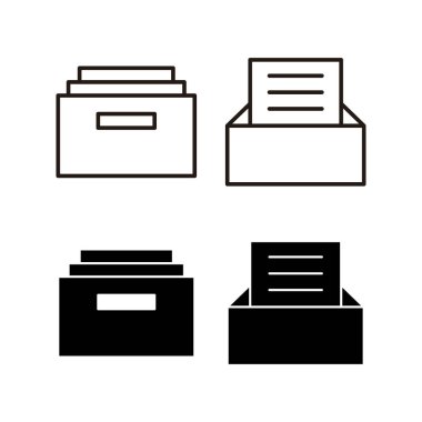 Web ve mobil uygulama için dizin simgesi vektörünü arşivle. Belge vektör simgesi. Depolama simgesini arşivle.