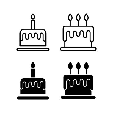 Cake icon vector for web and mobile app. Cake sign and symbol. Birthday cake icon