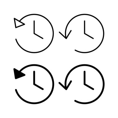 Web ve mobil uygulama için geçmiş simgesi vektörü. Son olay geçmişi işareti ve simgesi