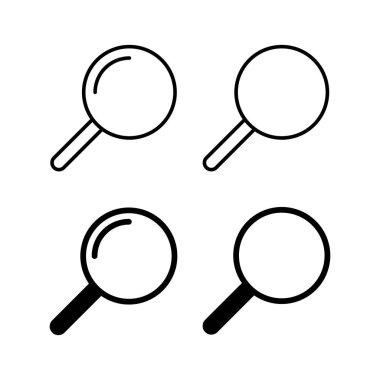 Web ve mobil uygulama için simge vektörü ara. Büyüteç işareti ve sembolü ara