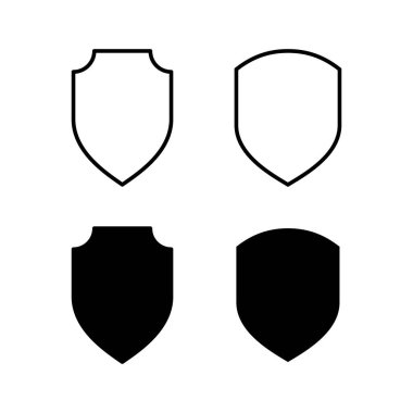Web ve mobil uygulama için kalkan simgesi vektörü. Koruma ikonu. Güvenlik işareti ve sembol
