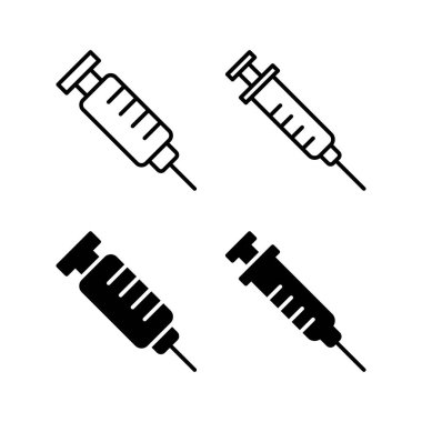 Web ve mobil uygulama için şırınga ikonu vektörü. İğne işareti ve sembol. Aşı simgesi