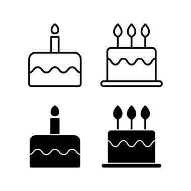 Cake icon vector for web and mobile app. Cake sign and symbol. Birthday cake icon