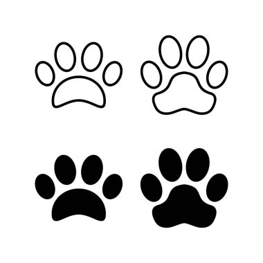 Web ve mobil uygulama için Paw simgesi vektörü. Pençe izi ve sembol. köpek ya da kedi pençesi