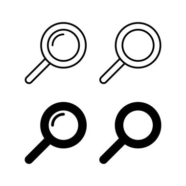 Web ve mobil uygulama için simge vektörü ara. Büyüteç işareti ve sembolü ara