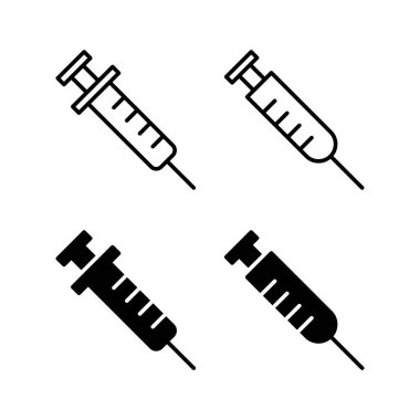 Web ve mobil uygulama için şırınga ikonu vektörü. İğne işareti ve sembol. Aşı simgesi