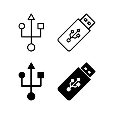 Web ve mobil uygulama için Usb simgesi vektörü. Flaş disk işareti ve sembol. Flash disk işareti.