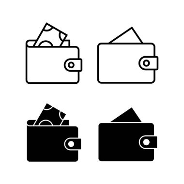 Web ve mobil uygulama için cüzdan simgesi vektörü. cüzdan işareti ve sembol