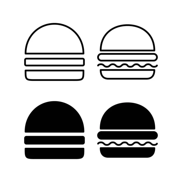 Burger Icon Vector Web Mobile App Burger Sign Symbol Hamburger —  Vetores de Stock