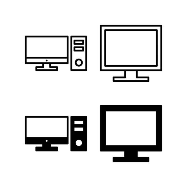 Computer Icon Vector Web Mobile App Computer Monitor Sign Symbol —  Vetores de Stock