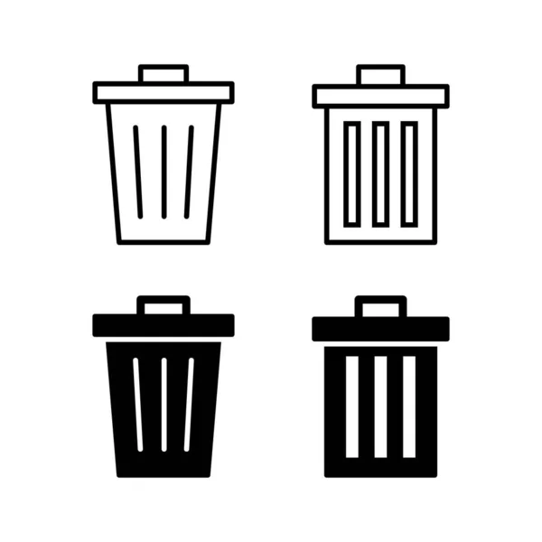 Web应用程序和移动应用程序的垃圾图标向量 垃圾箱图标 删除符号和符号 — 图库矢量图片