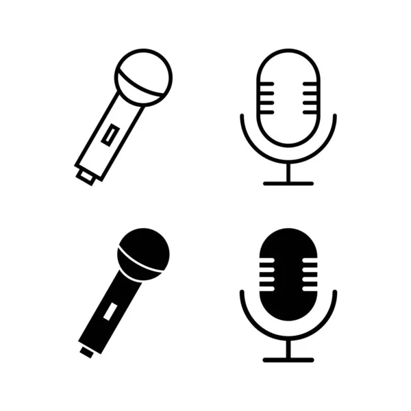 Microfono Icona Vettoriale Web Mobile App Segno Simbolo Del Karaoke — Vettoriale Stock