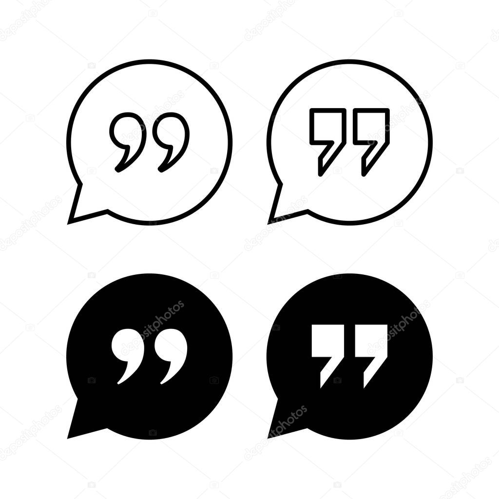 Quote icon vector for web and mobile app. Quotation mark sign and symbol