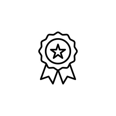 Rozet simgesi. Ödül ikon vektörü. İşaret ve simgelere ulaş